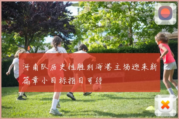 河南队历史性胜利海港主场迎来新篇章小目标指日可待